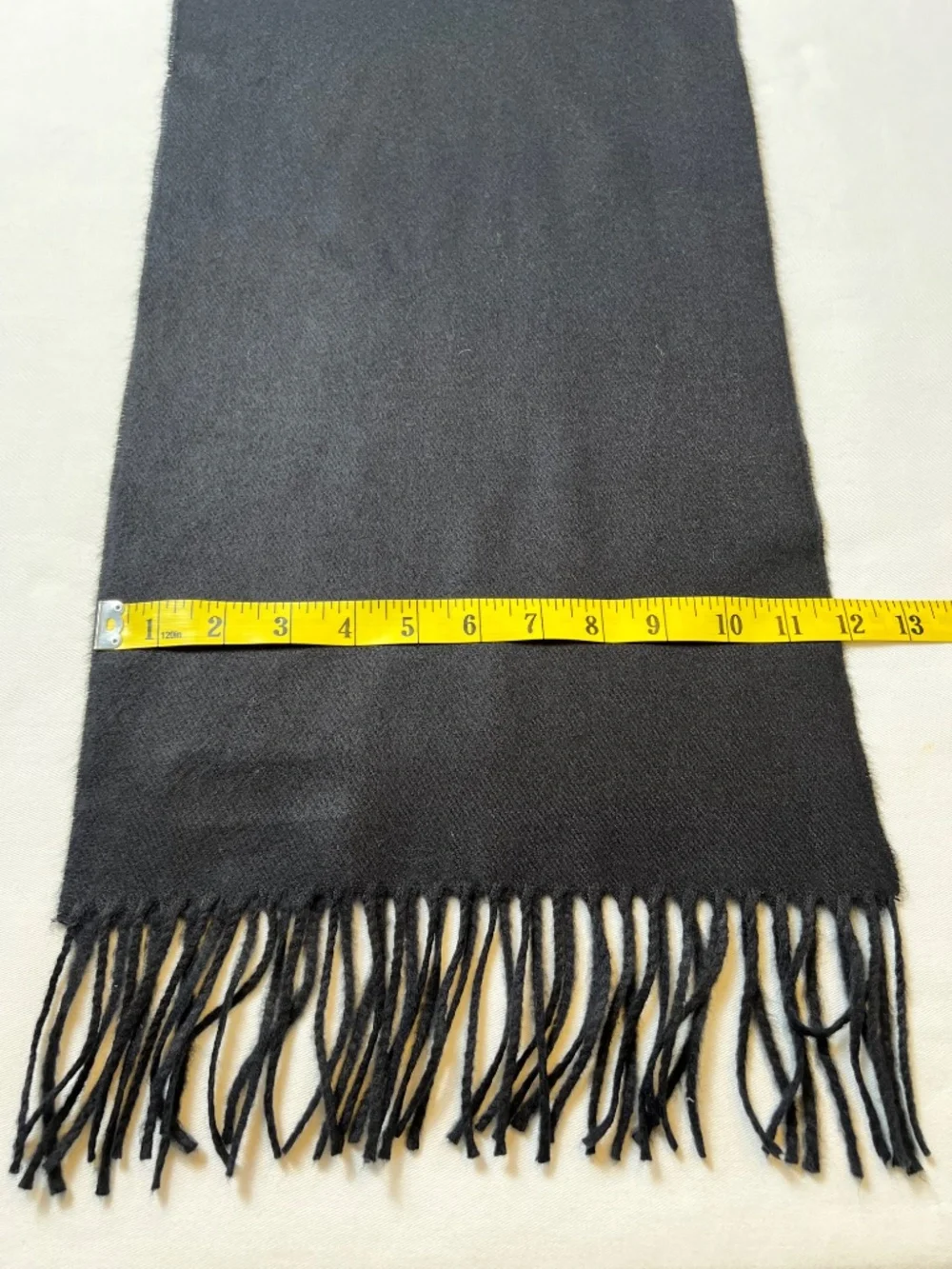 *FIRM PRICE* Cashmere Black Fringed Scarf Made in Germany